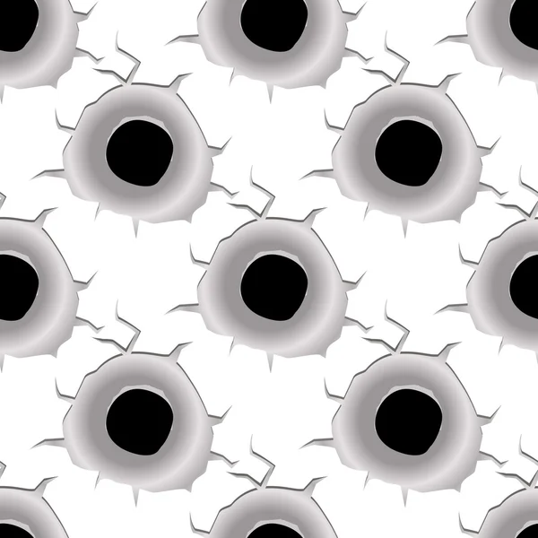 Seamless background pattern of bullet holes — Stock Vector