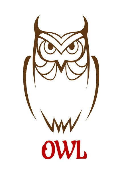 Wise old owl sketch — Stock Vector