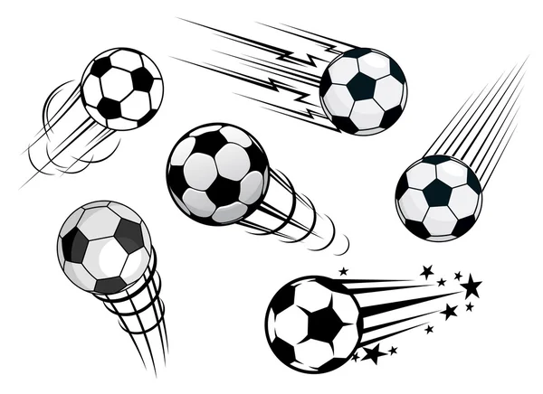 Pelotas de fútbol o de velocidad — Vector de stock