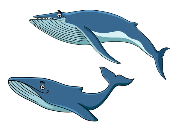 Blauwe vinvissen onderwater zwemmen — Stockvector