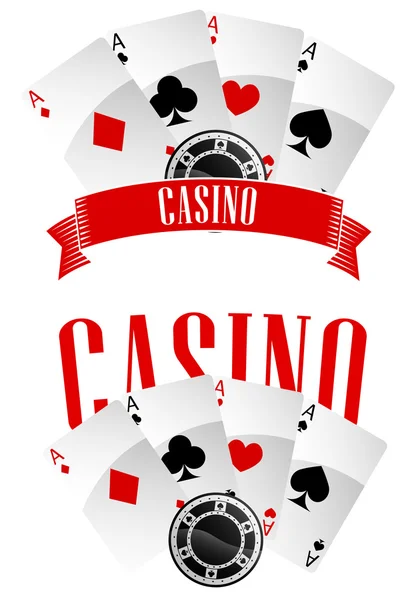 Sinais de casino ou emblemas — Vetor de Stock
