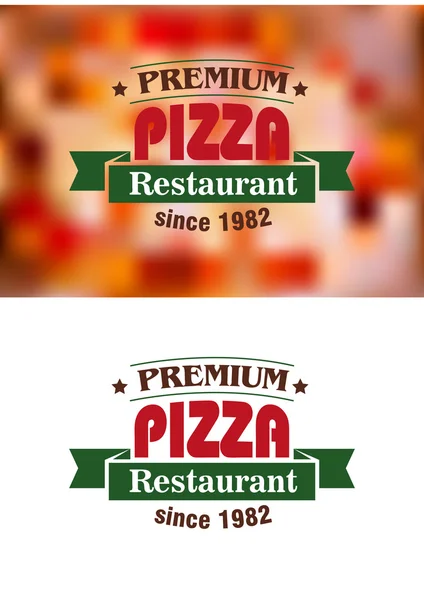 プレミアム ピザ レストランの看板 — ストックベクタ