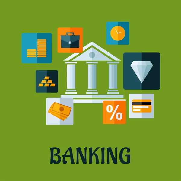 Projeto de infográfico plano bancário — Vetor de Stock
