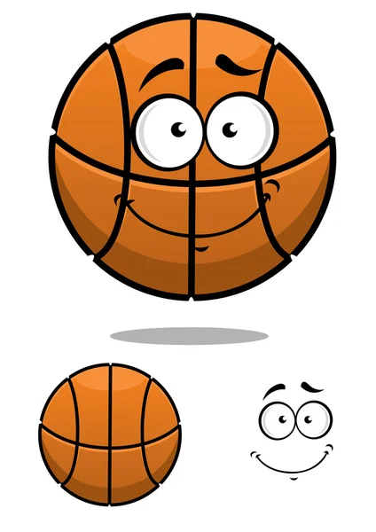 Personagem de bola de basquete com um rosto bonito —  Vetores de Stock