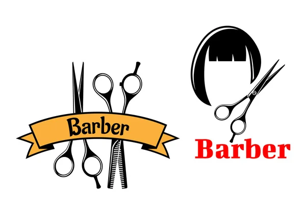 Barber icons and emblems — Stock Vector