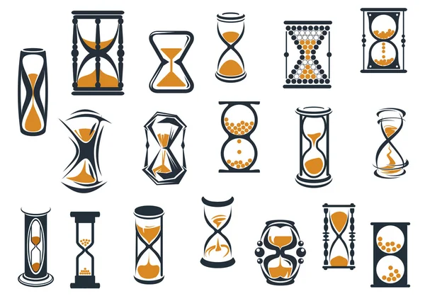 Set de relojes de arena y temporizadores de huevo — Vector de stock