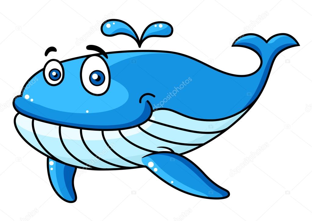 Cartoon whale water spout | Cartoon whale with a water spout — Stock ...