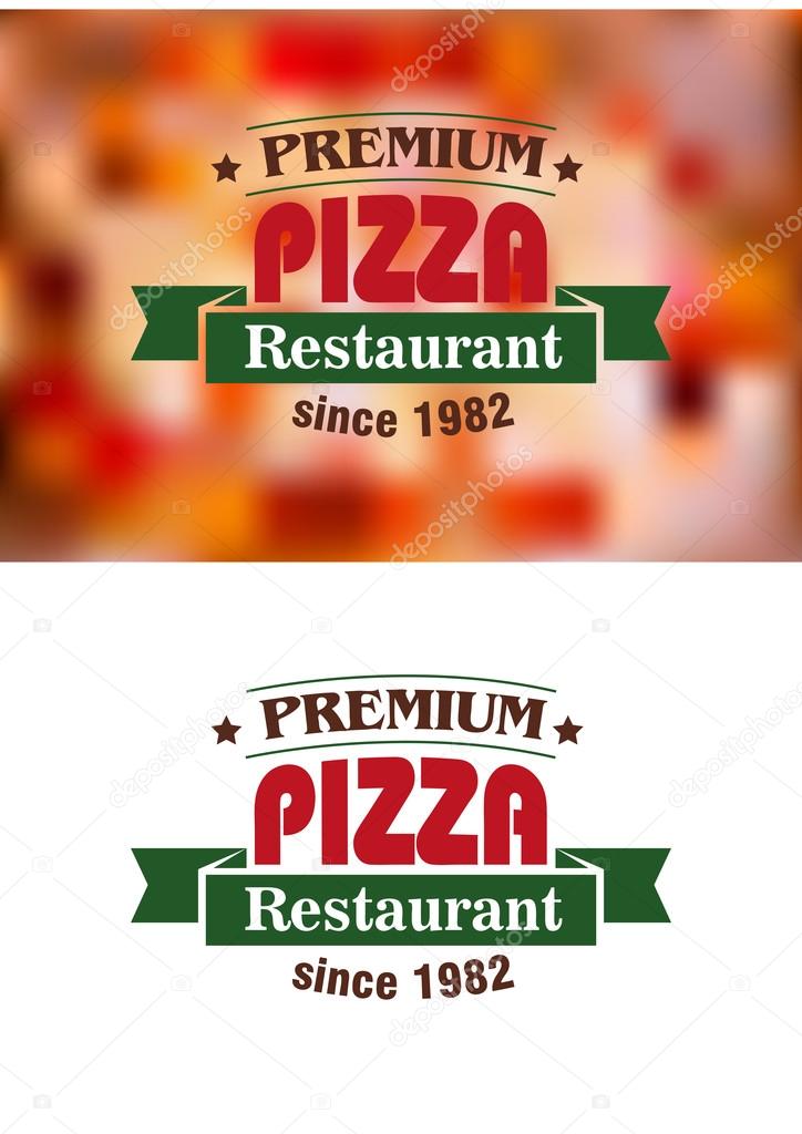 Premium Pizza Restaurant sign