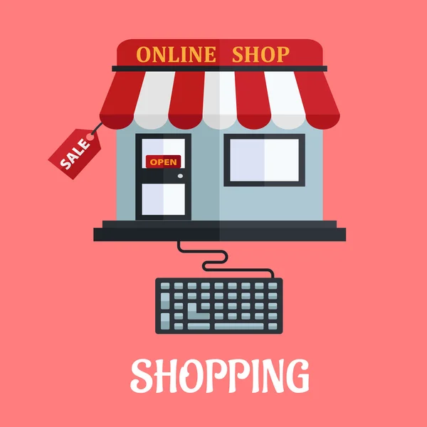 Compras on-line design plano —  Vetores de Stock