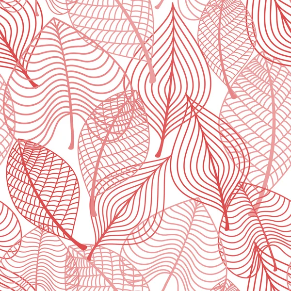 Feuille stylisée automnale motif sans couture — Image vectorielle