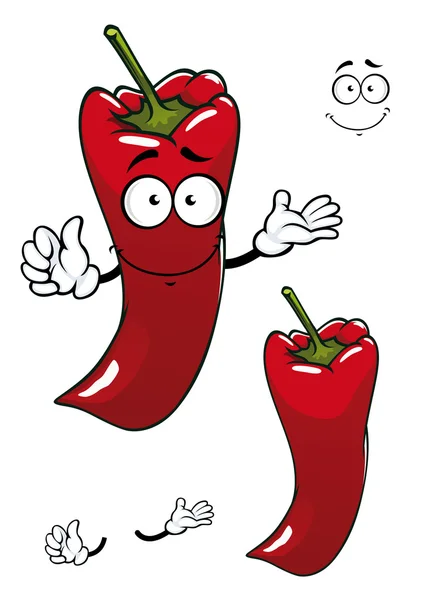 Caricature poivron rouge légume — Image vectorielle