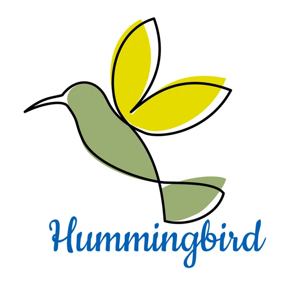Abstract outline hummingbird symbol — Stock Vector
