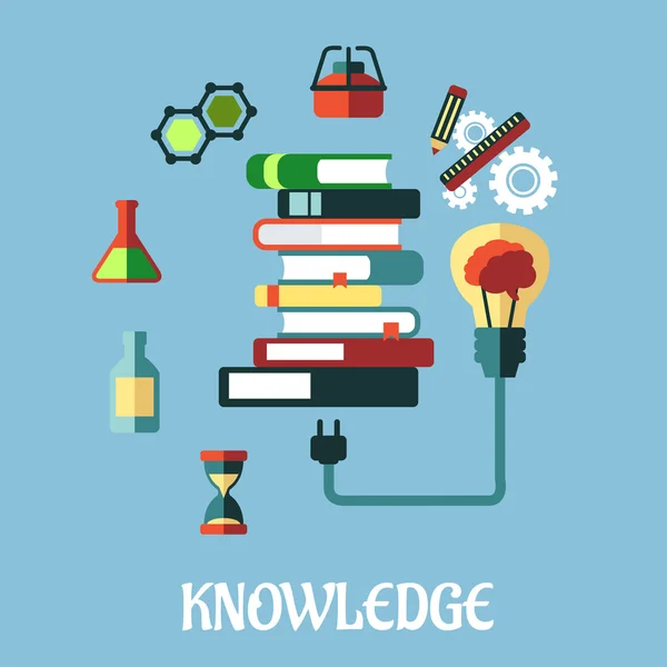 Wiedzy i sieci edukacji Płaska konstrukcja — Wektor stockowy