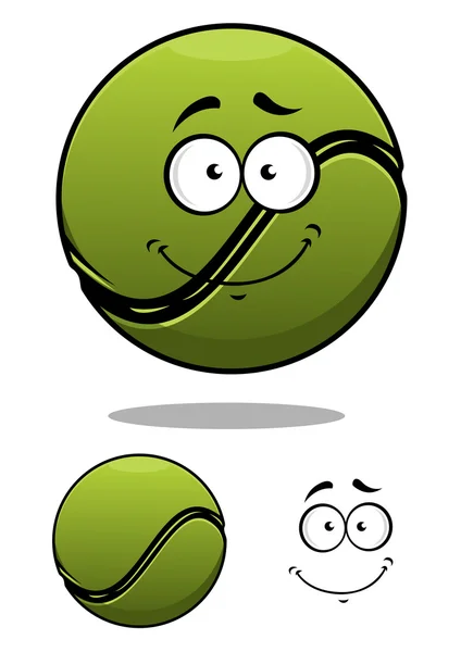 Happy cartoon tennis ball — Stock Vector