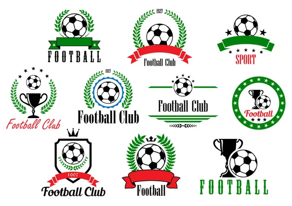 Set of football club badges and emblems — Stock Vector