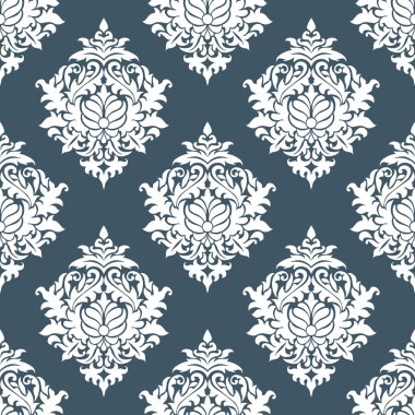 Beyaz ve mavi sorunsuz çiçek arka plan deseni