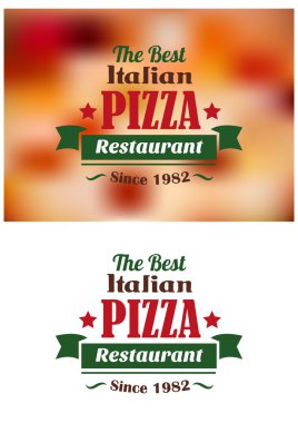 İtalyan pizza restoran etiketi