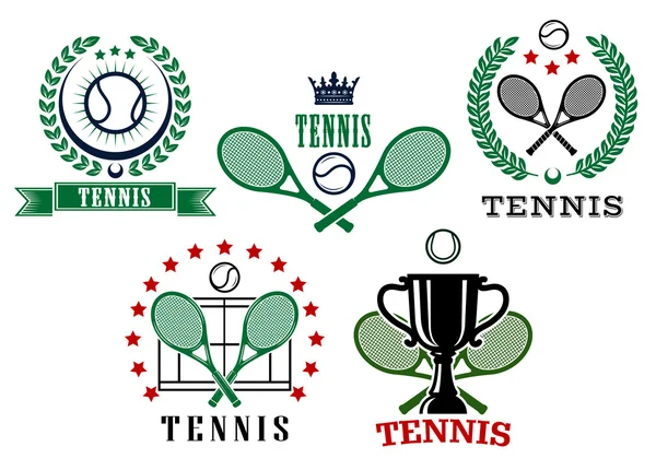 Simboli di tornei di tennis assortiti — Vettoriale Stock