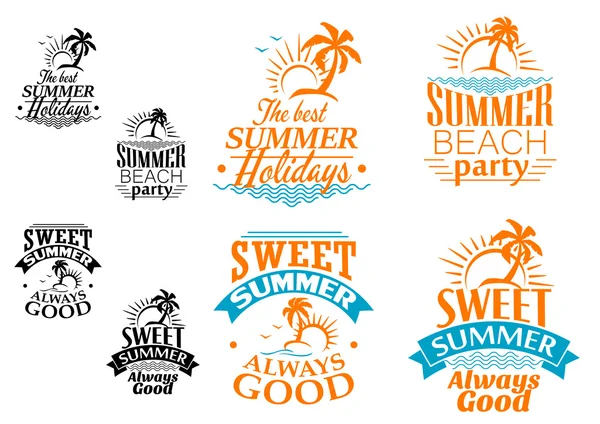 Summer vacation labels and banners — Stock Vector