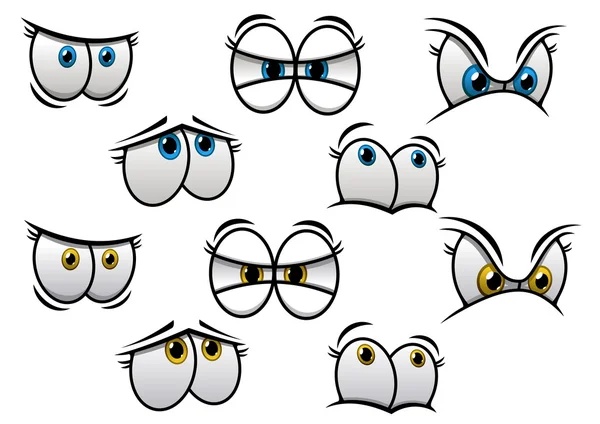 Cartoon eyes with different emotions — Stock Vector