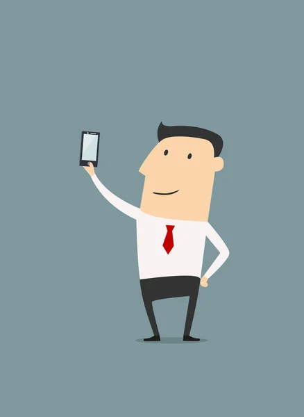Businessman makes selfie shot — Stock Vector