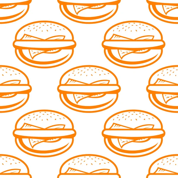 Hamburguesa de queso patrón sin costura — Vector de stock