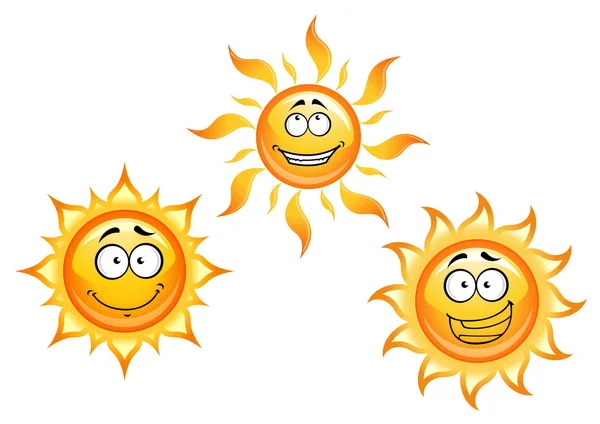 Cartoon sun characters — Stock Vector