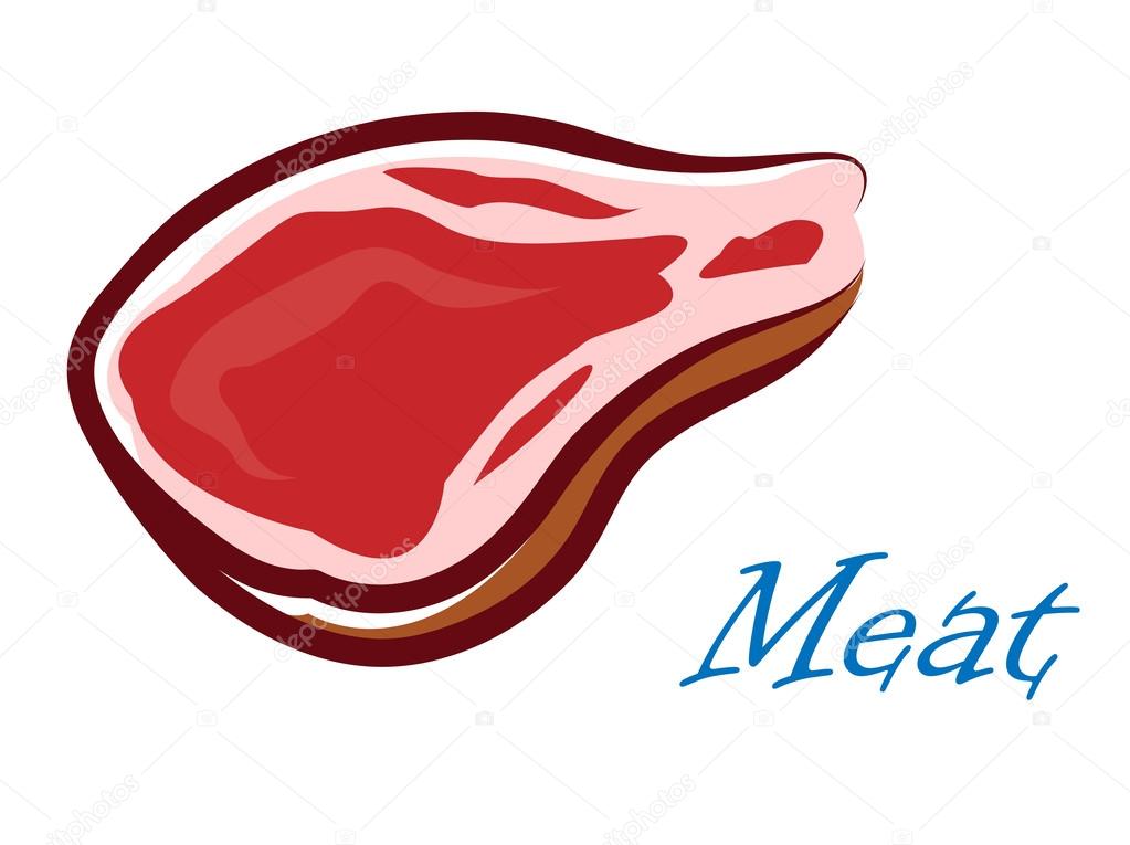 Cartooned meat steak
