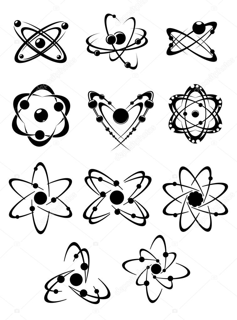 Atoms or molecules symbols and elements for science concept design