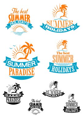 Yaz paradize ve tatil afiş