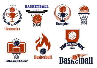 Basketball  game emblems and banners clipart