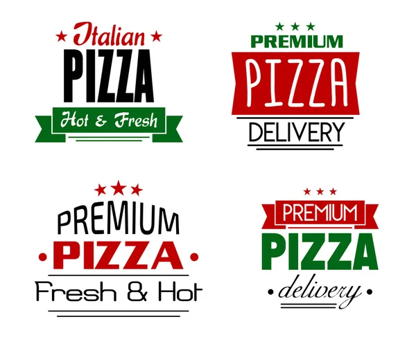 Italian pizza banners and labels — Stock Vector