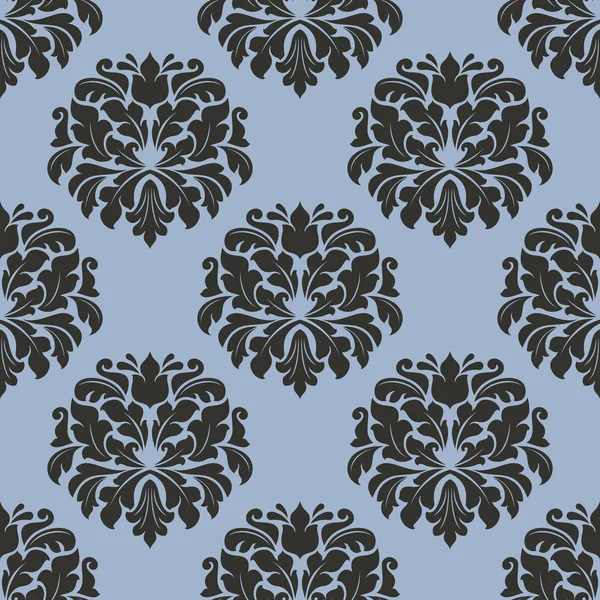 Gothic floral seamless pattern with gray flowers — Stock Vector