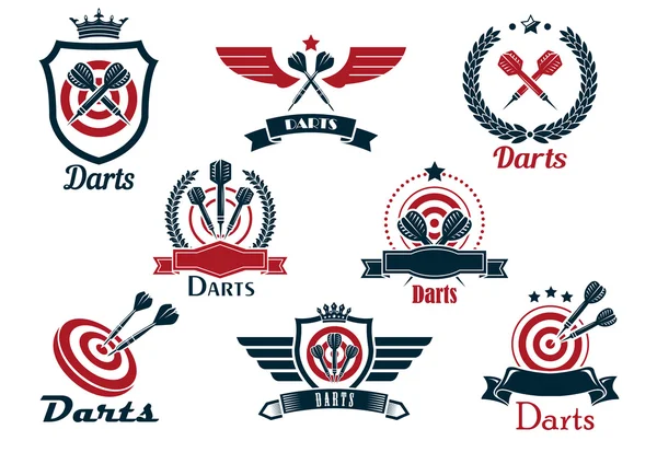 Dardos heráldicos emblemas esportivos e símbolos —  Vetores de Stock