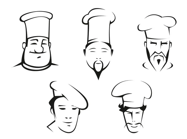 Croquis de chefs chefs chefs — Image vectorielle