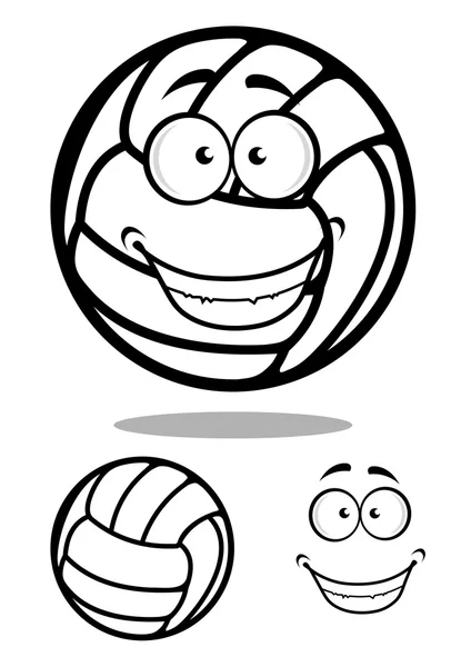 Feliz personaje de voleibol de dibujos animados — Vector de stock