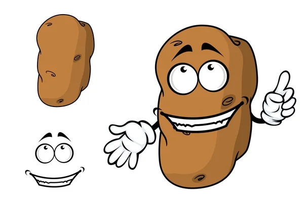 Happy goofy personnage de pomme de terre de dessin animé — Image vectorielle