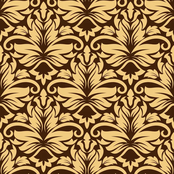 Motif arabesque sans couture en brun et beige — Image vectorielle