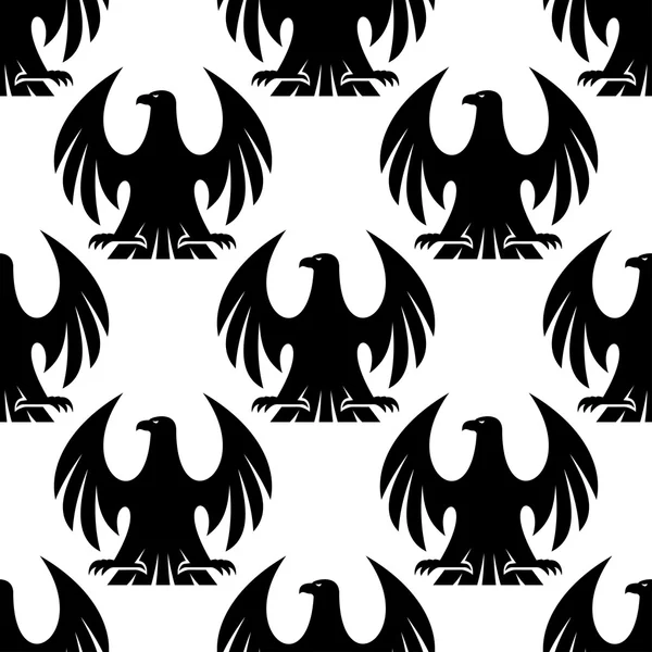 Black eagle seamless pattern — Stock Vector