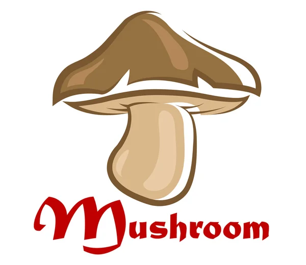 Champignon forestier cartooné brun — Image vectorielle