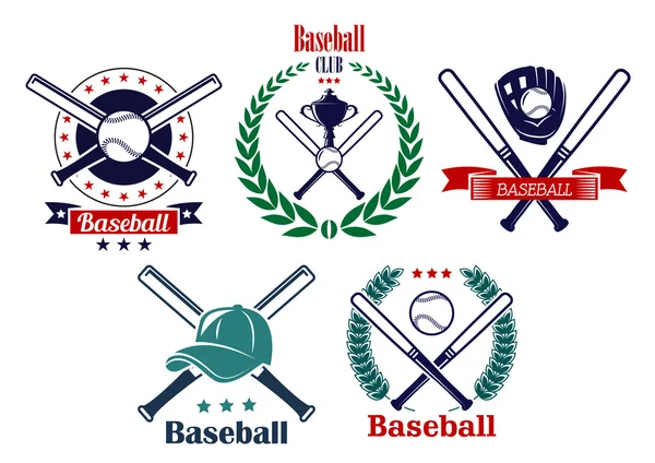 Baseball sporting heraldic emblems — Stock Vector