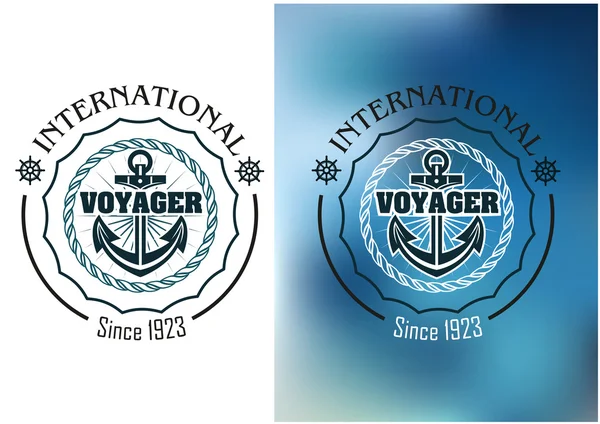 International voyager marine heraldic banner — Stock Vector