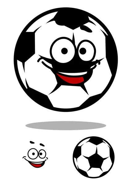 Soccer ball character with happy face — Stock Vector