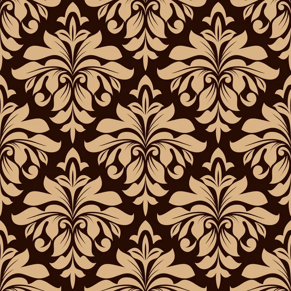 Patrón sin costura floral marrón claro — Vector de stock