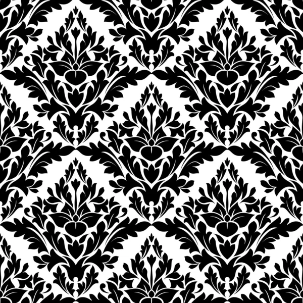 Hermoso patrón de damasco sin costura floral — Vector de stock