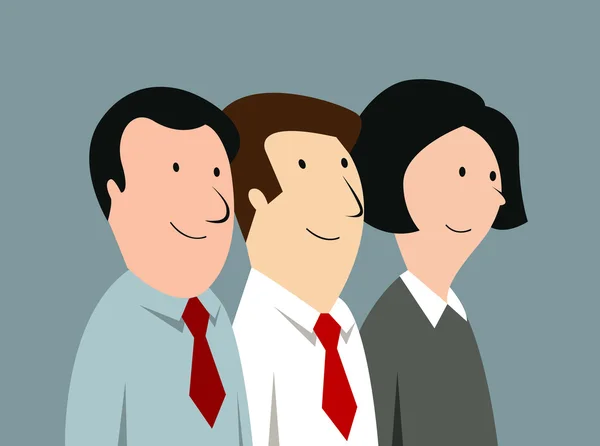 Cartoon business team in office — Stock Vector
