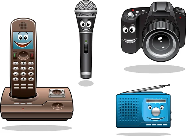 Gadgets y dispositivos en estilo de dibujos animados — Vector de stock