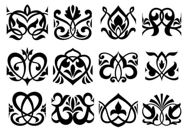 Elementos de diseño de ornamento retro floral — Vector de stock