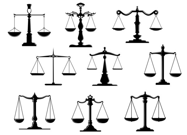 Black law scale icons