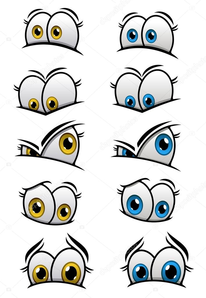 Cartooned eyes with different emotions